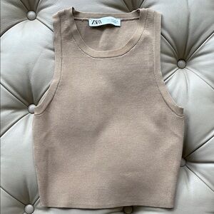 Zara Beige Crop Top